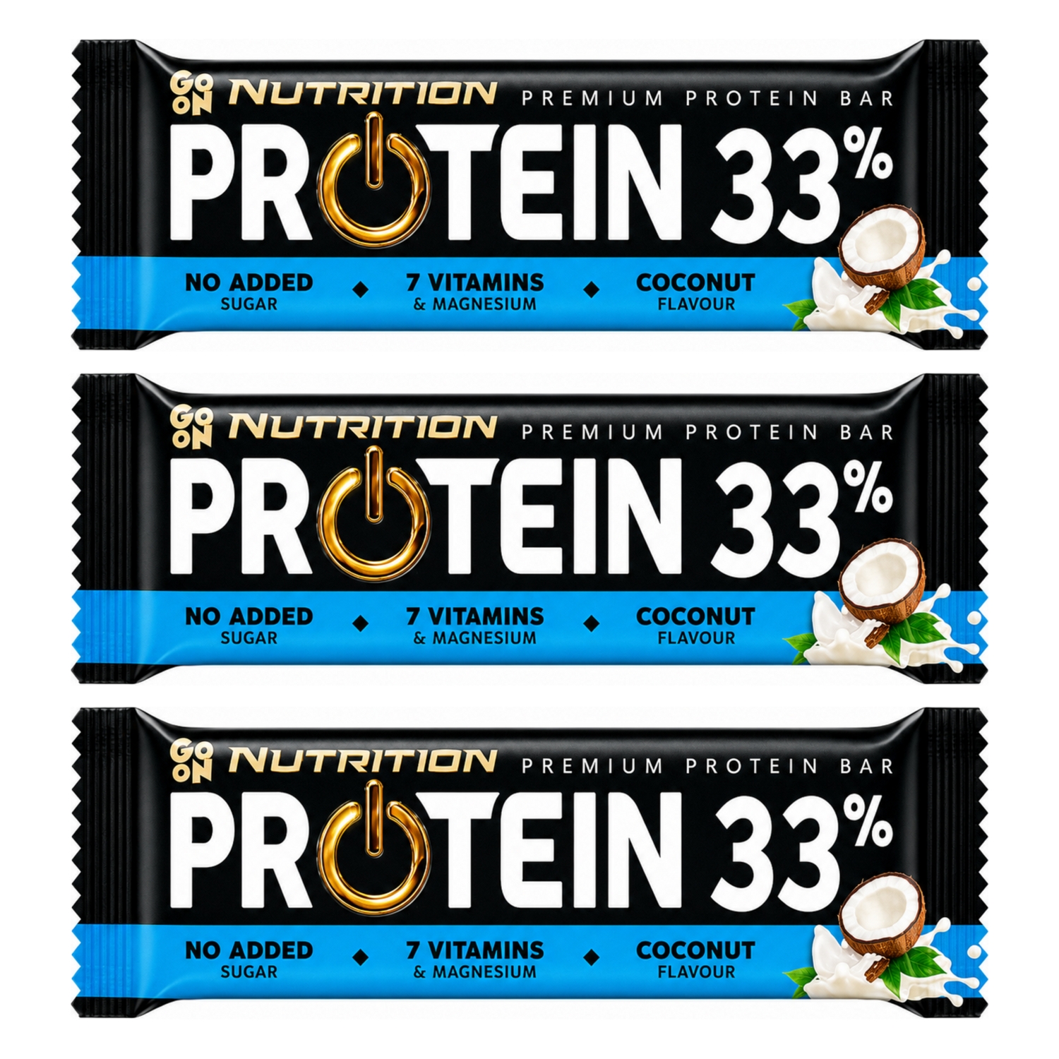 3 x Baton Proteinowy 33% Kokosowy 50 g - GO ON Nutrition