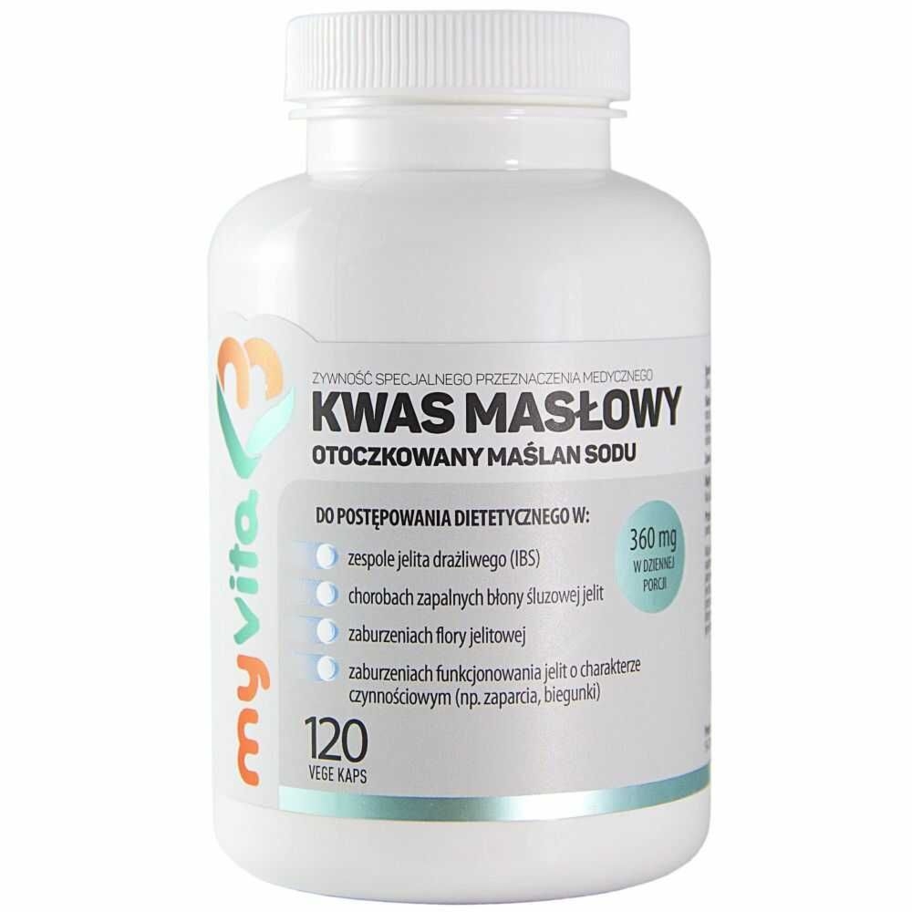 Kwas Masłowy (Otoczkowany Maślan Sodu) 120 Kapsułek - MyVita