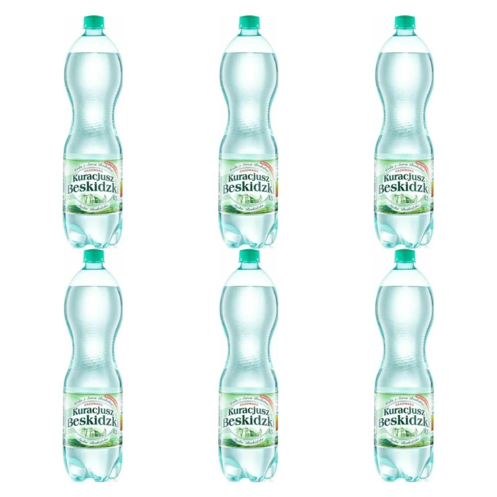 6 x Woda Źródlana Gazowana Wysokonasycona CO2 1,5 l - Kuracjusz Beskidzki