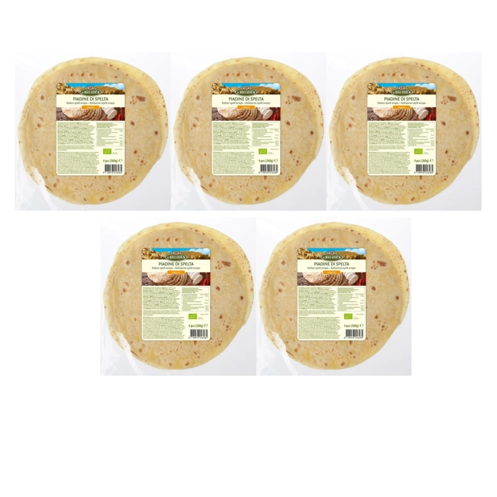 5 x Tortilla Orkiszowa Piadina Bio 260 g - La Bio Idea