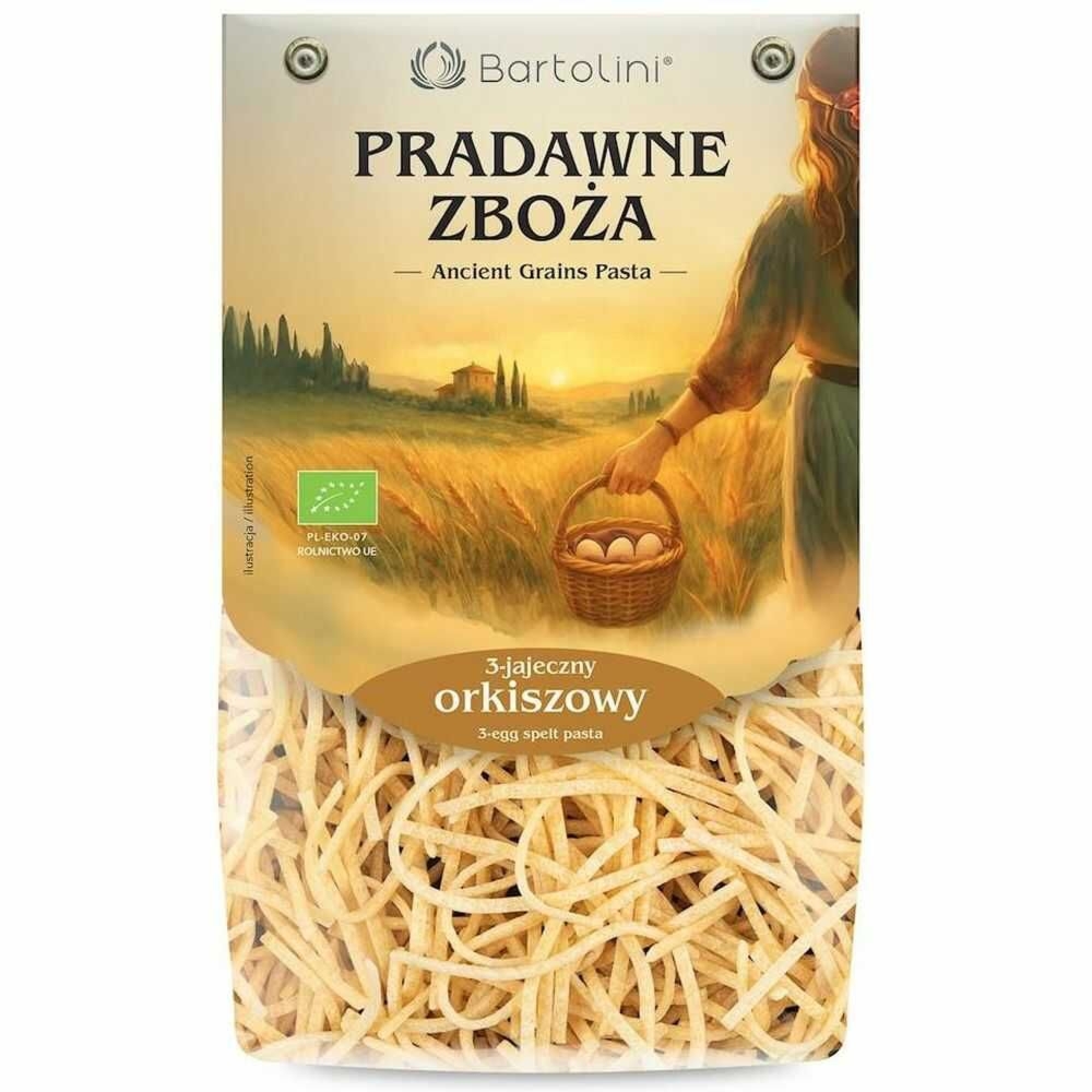Makaron Orkiszowy 3-Jajeczny Krajanka Średnia EKO 250 g - Bartolini Pradawne Zboża