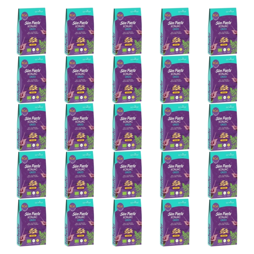 25 x Makaron Konjac w Kształcie Orzo Bezglutenowy Bio 270 g (200 g) - SLIM PASTA