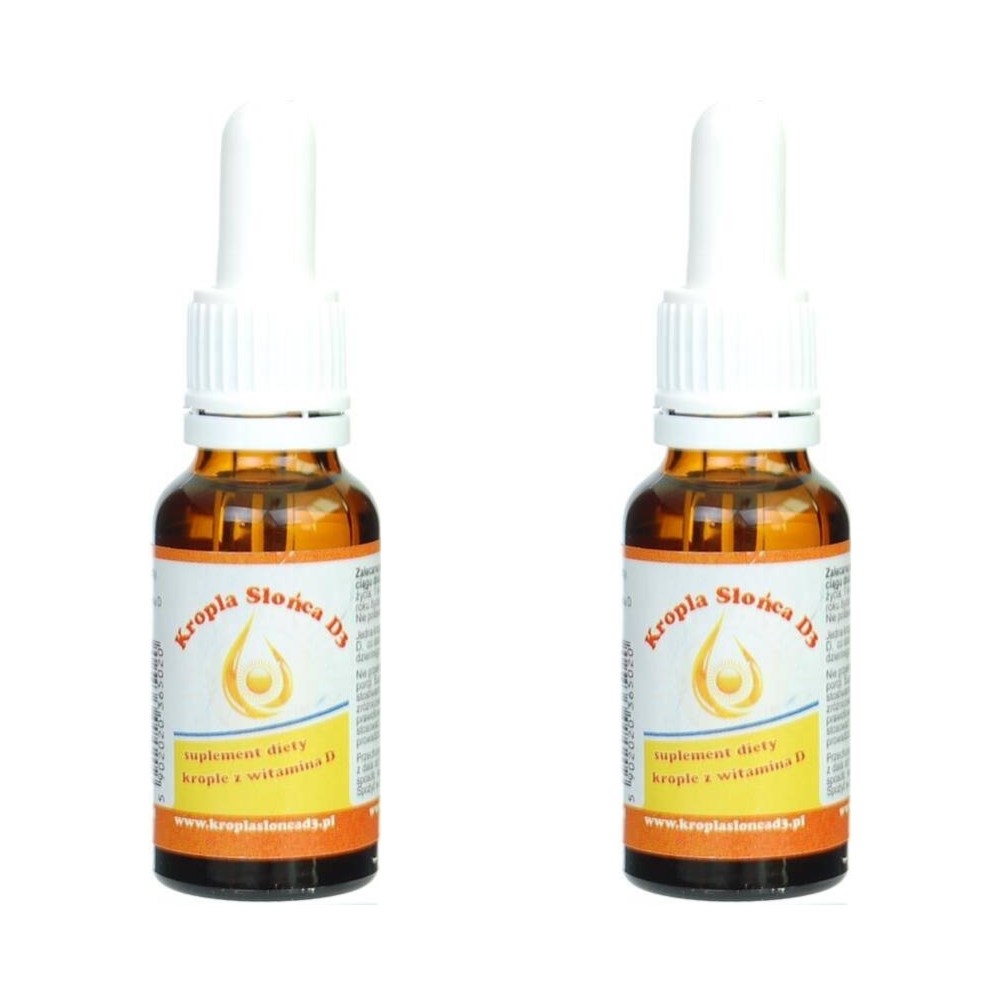 2 x Witamina D3 Kropla Słońca 20ml Żółta Proved