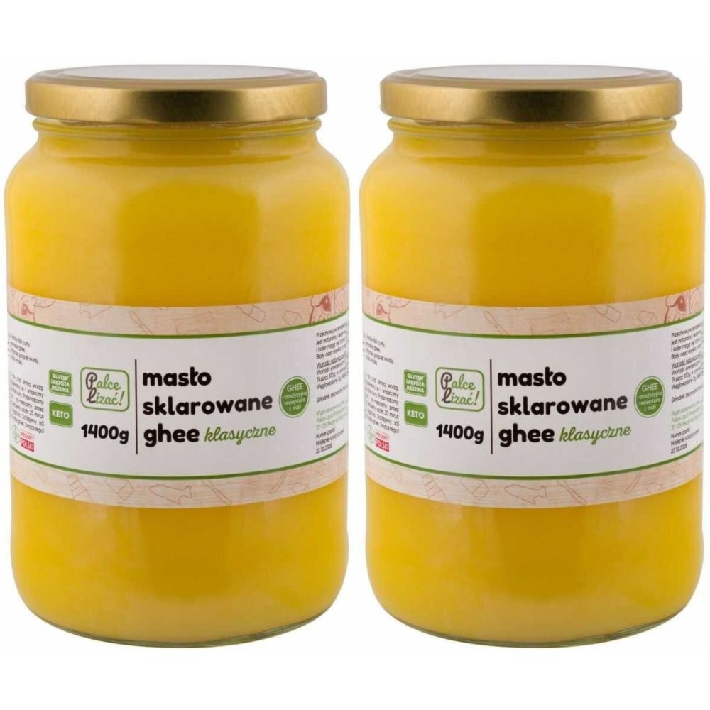 Zestaw 2 x Masło Sklarowane Ghee Klasyczne 1400 g (1600 ml) - Palce Lizać