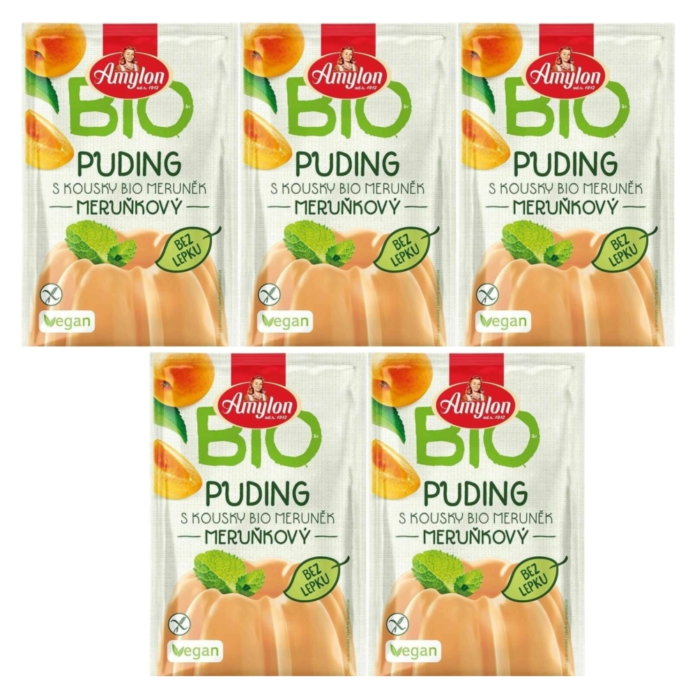 5 x Budyń Morelowy Bezglutenowy Bio 40 g - Amylon