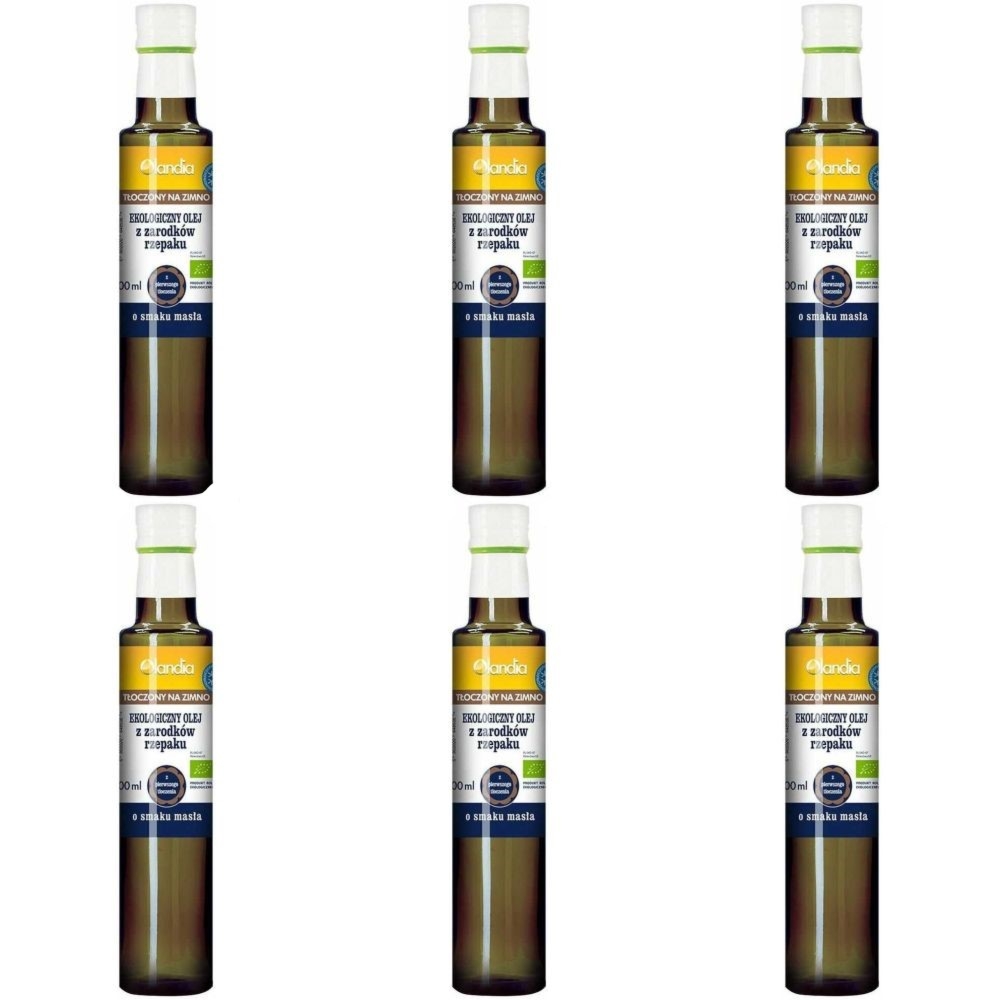 6 x Olej z Zarodków Rzepaku o Smaku Masła Tłoczony na Zimno Bio 500 ml - Olandia