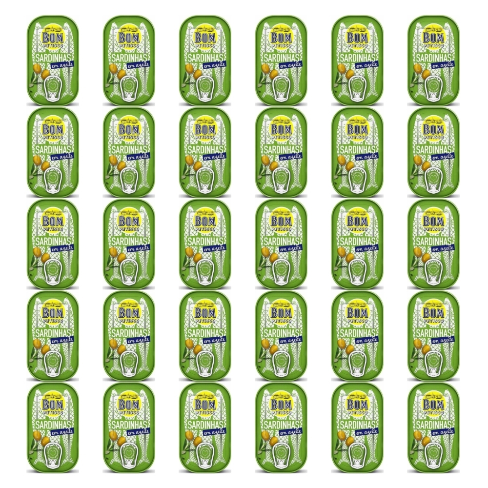 30 x Sardynki Portugalskie w Oliwie z Oliwek 120 g (84 g) - Bom Petisco