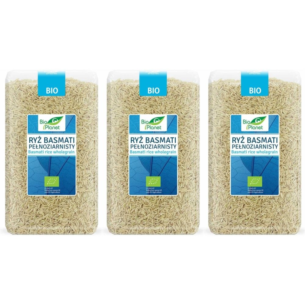 Zestaw 3 x Ryż Basmati Pełnoziarnisty Bio 1 kg - Bio Planet