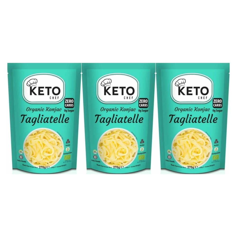 3 x Makaron Keto (Konjac Typu Noodle Tagliatelle) Bio 270 g (200 g) - Keto Chef