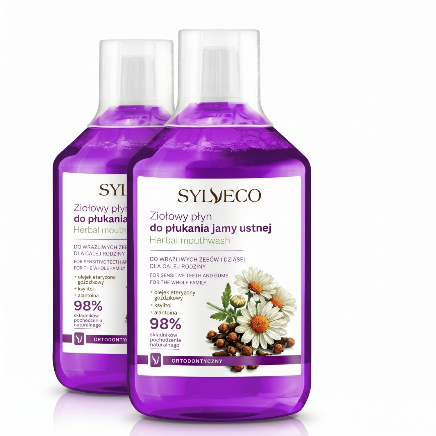 2 x Ziołowy Płyn do Płukania Jamy Ustnej Ortodontyczny 500 ml - SYLVECO