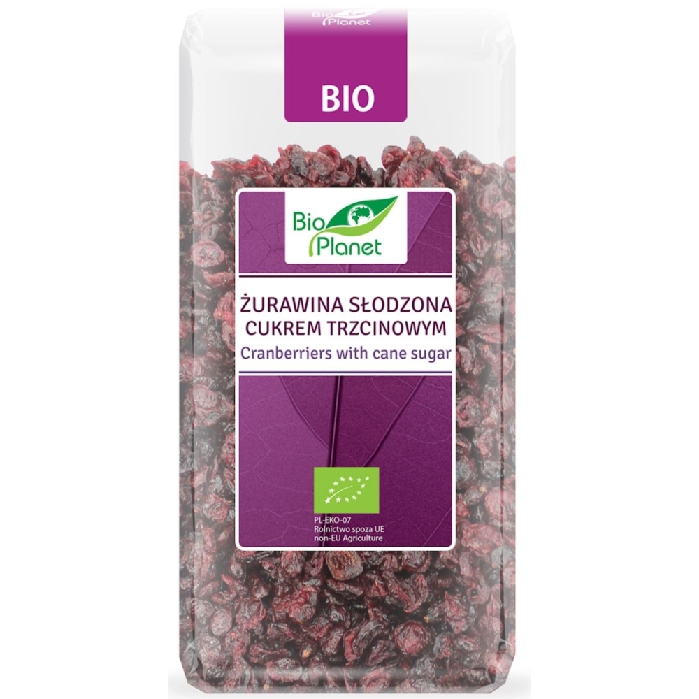 Żurawina Słodzona Cukrem Trzcinowym Bio 400 g - Bio Planet