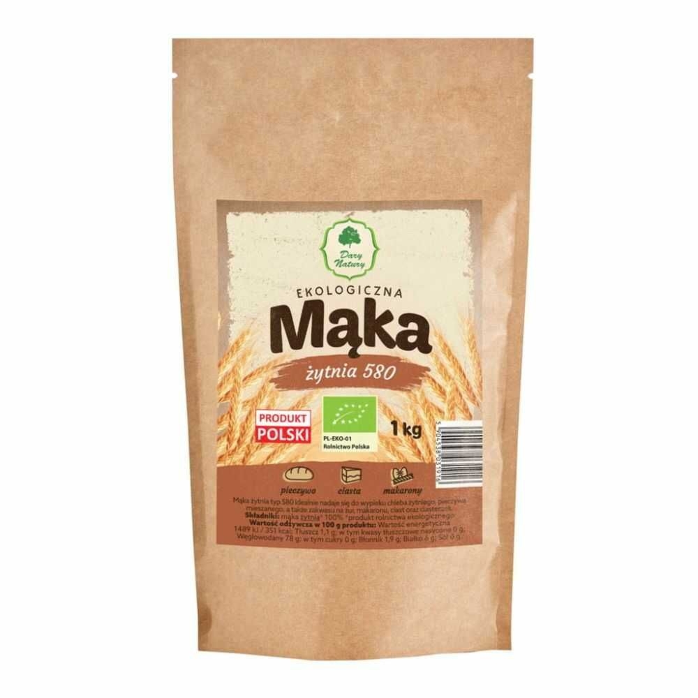 Mąka Żytnia Typ 580 EKO 1 kg - Dary Natury