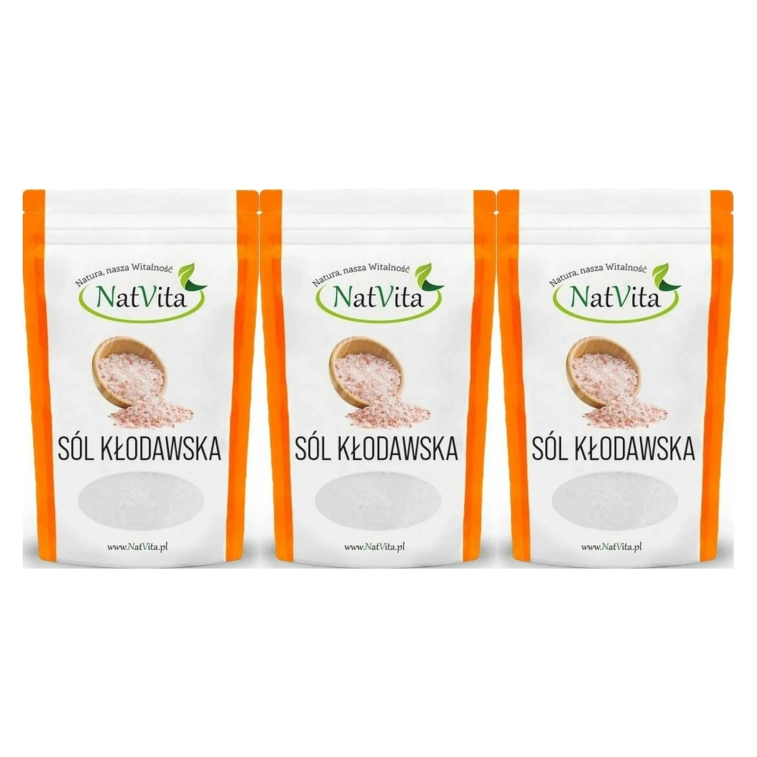 3 x Sól Kłodawska Kamienna Różowa Miałka 4 kg - Natvita