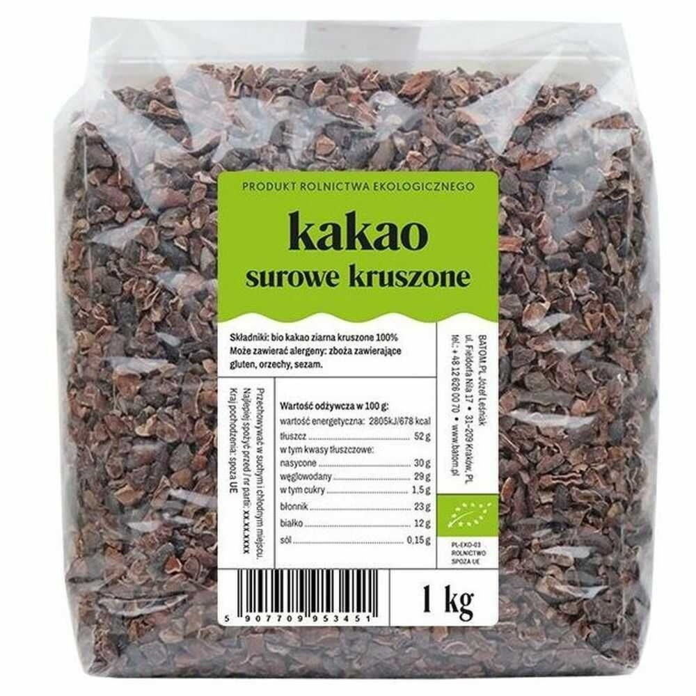 Kakao Surowe Kruszone Bio 1 kg - BATOM