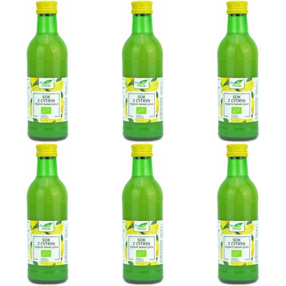 6 x Sok z Cytryn NFC Bio 250 ml - Bio Planet - Sok z Cytryny Eko