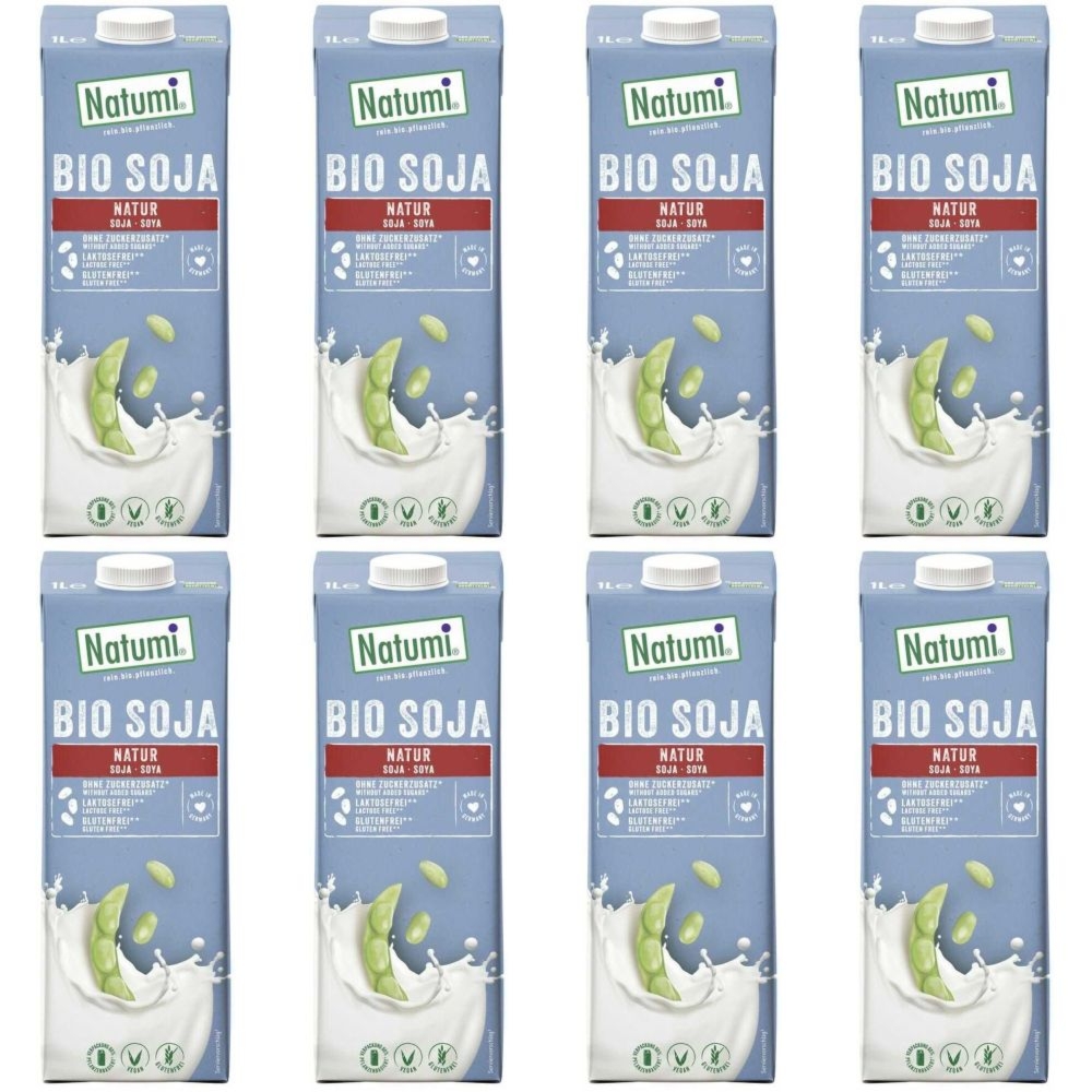 Zestaw 8 x Napój Sojowy Naturalny Bio 1 l UHT - Natumi