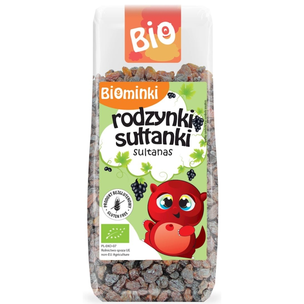 Rodzynki Sułtanki Bezglutenowe Bio 150 g - Biominki