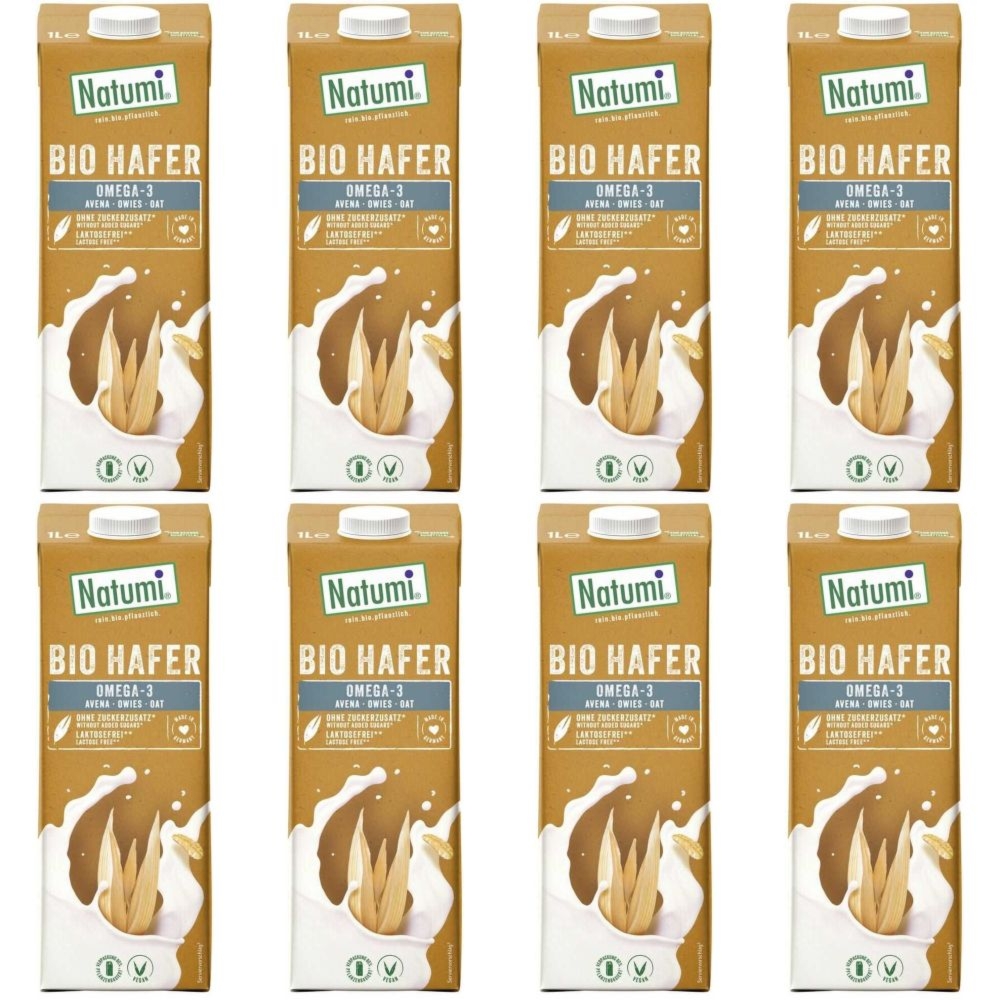 8 x Napój Owsiany Omega-3 Bez Dodatku Cukru  Bio 1 l - Natumi