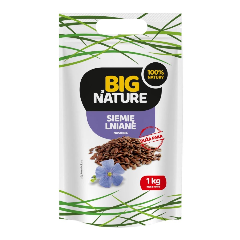 Siemię Lniane Brązowe 1 kg Ziarna Nasiona Lnu - Big Nature