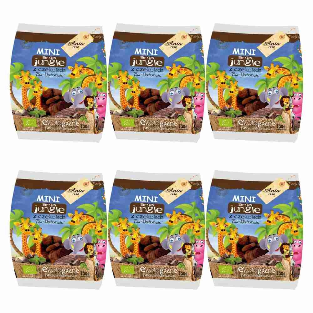 6 x Ciasteczka z Czekoladą Mini Jungle Bio 100 g - Ania