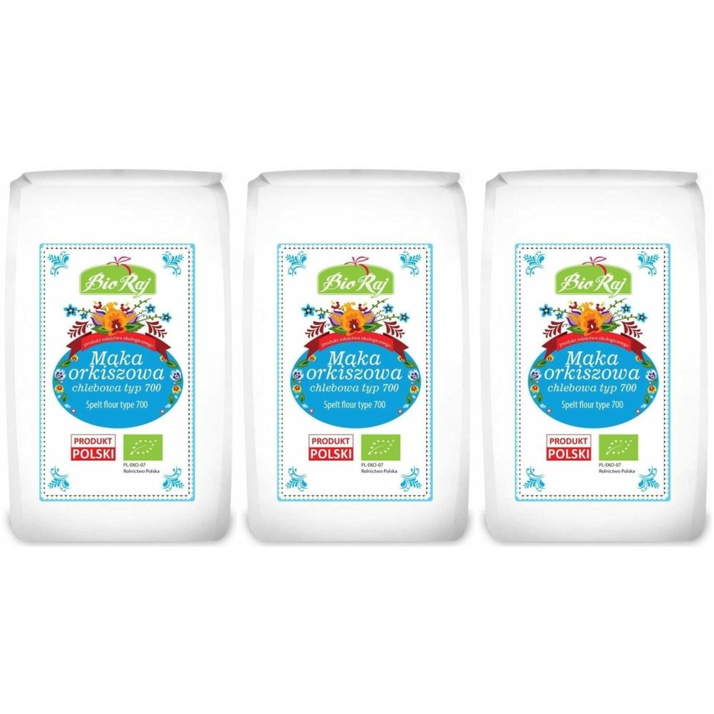 3 x Mąka Orkiszowa Chlebowa Typ 700 Bio 500 g - Bio Raj