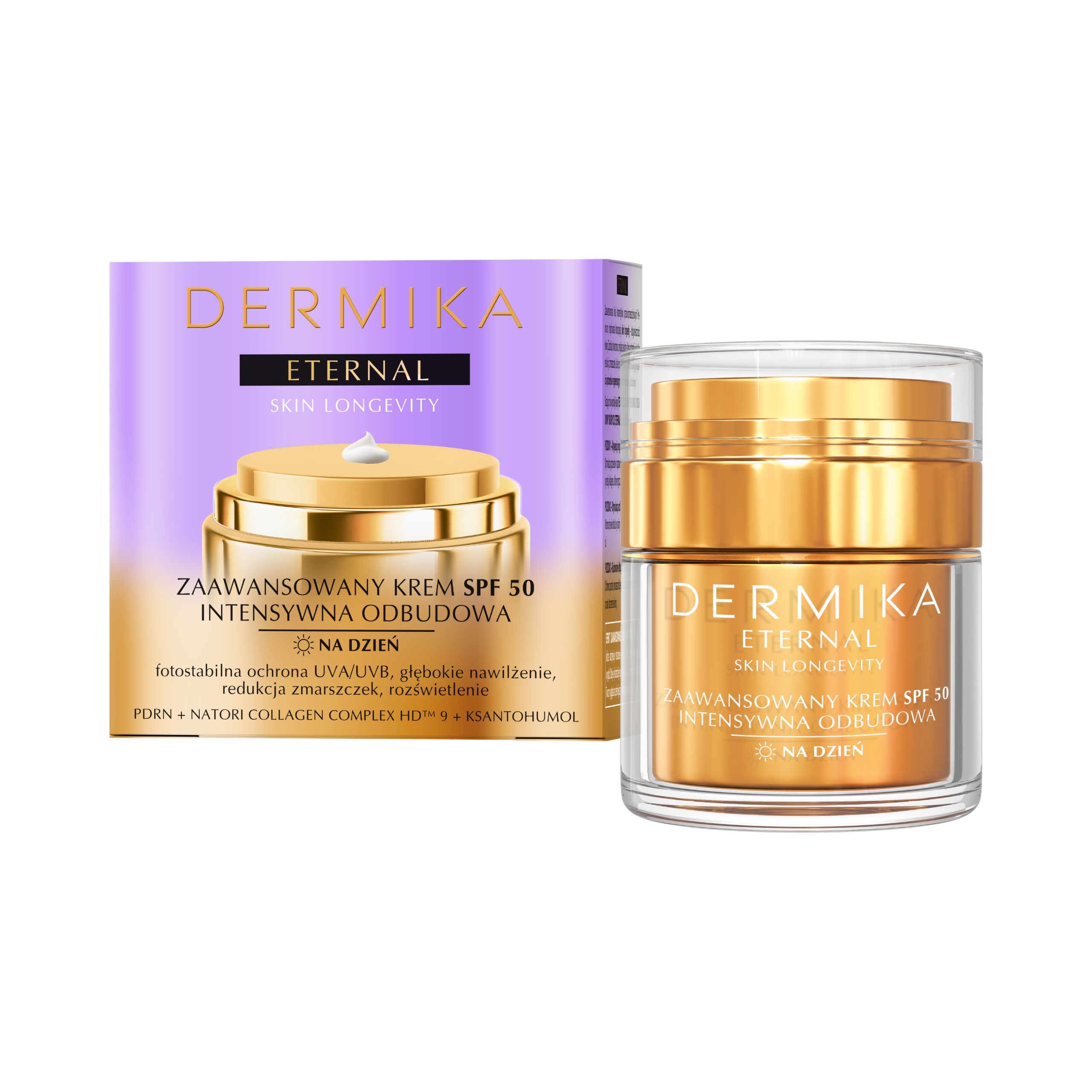 Dermika Zaawansowany krem SPF 50 intensywna odbudowa na dzień