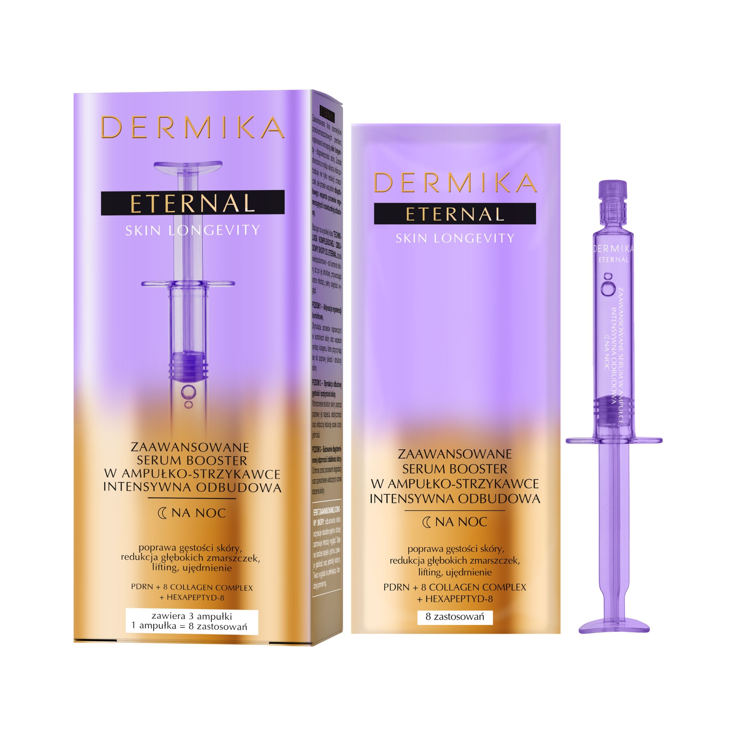Dermika Zaawansowane serum booster ampułko-strzykawce intensywna odbudowa na noc