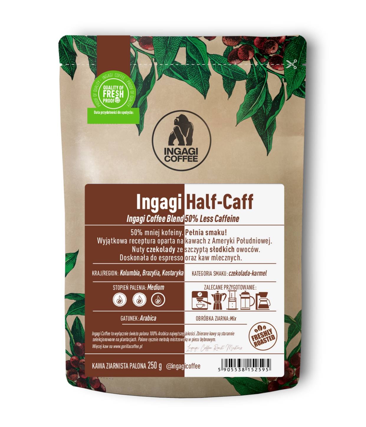 Kawa Ingagi Half-Caff 1000g