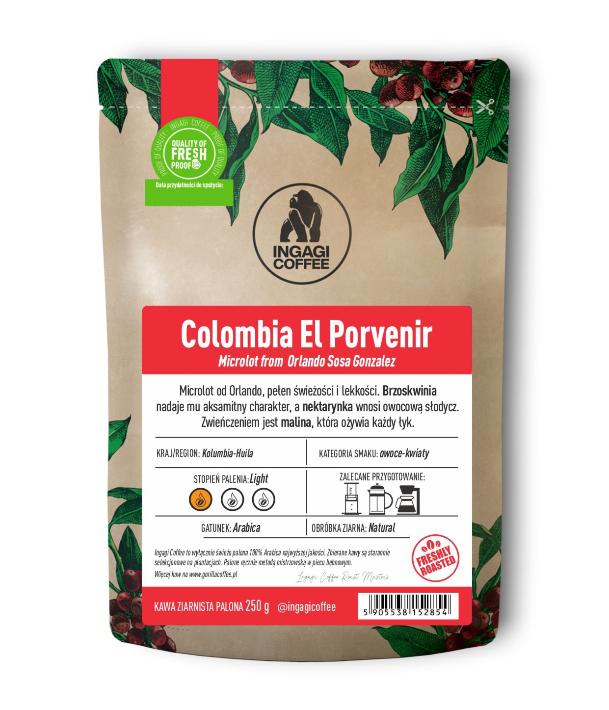Kawa specialty Colombia Huila – Finca El Porvenir 1000g