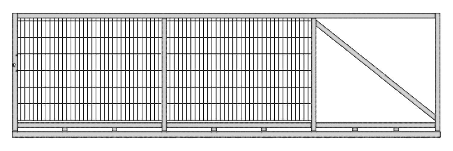 Brama przesuwna wypełniona panelem - 5,00 m - ocynkowana