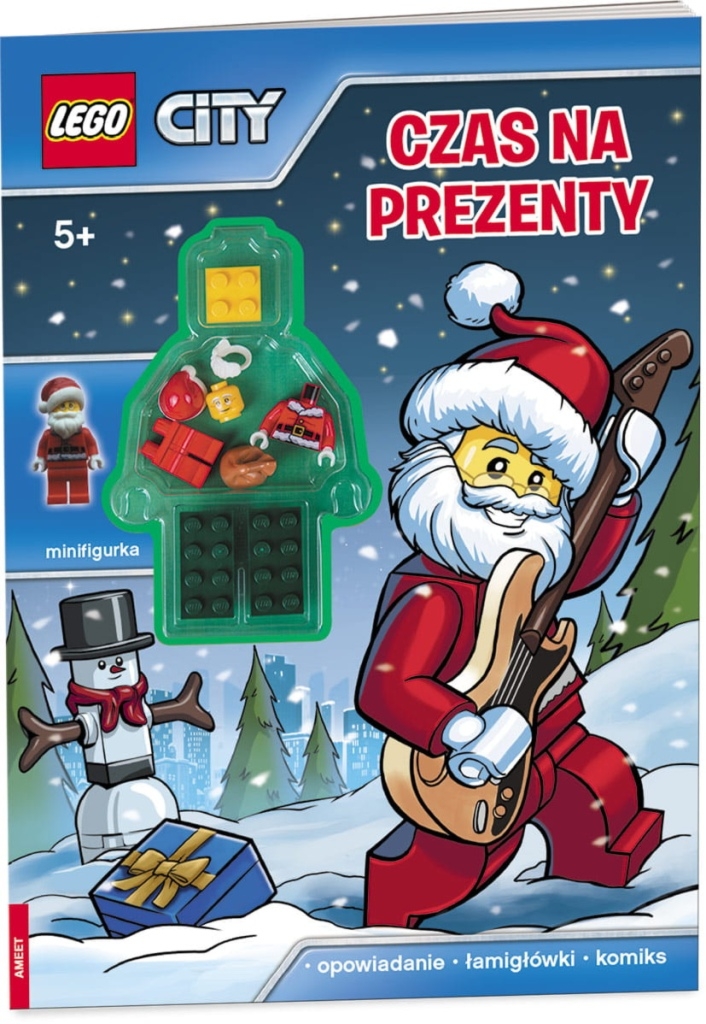 Książka z zadaniami LEGO City: Czas na prezenty + minifigurka Mikołaja