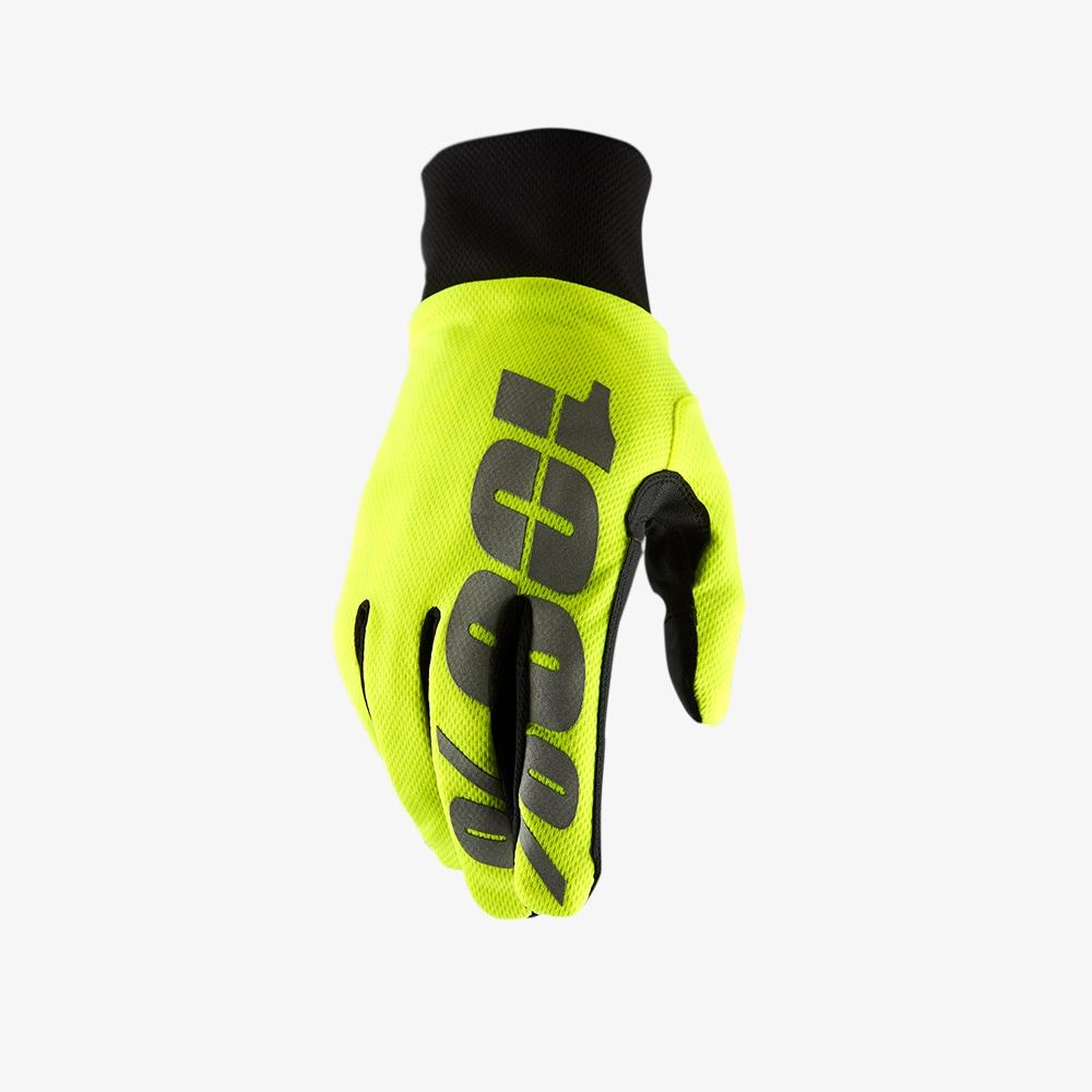 Zdjęcia - Rękawiczki rowerowe 100  hydromatic neon żółty sto-10011-004-12 - Rozmiar: