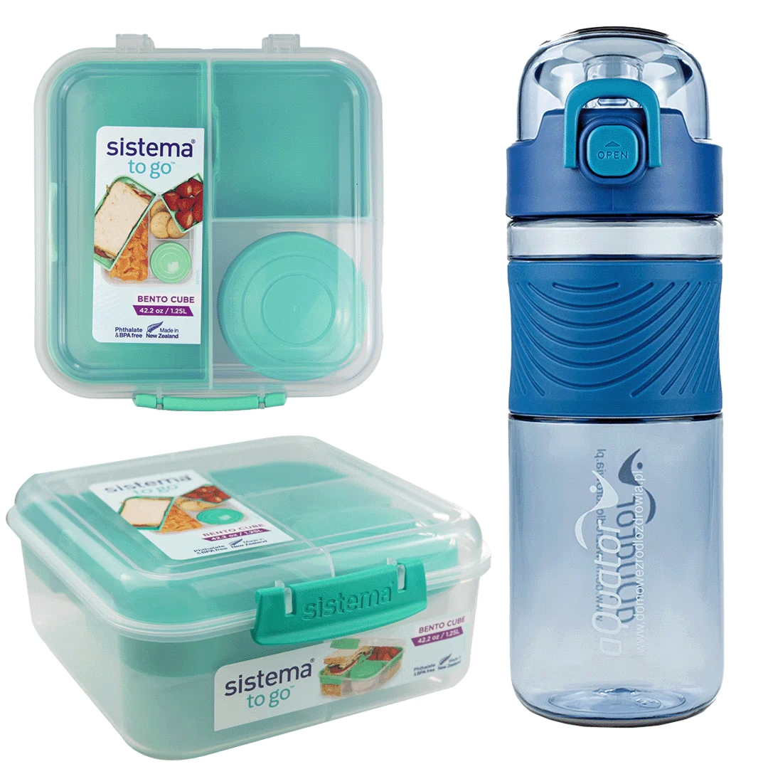 Sistema lunchbox pojemnik Bento Cube To Go 1250 ml + BIDON Aquator 600 ml