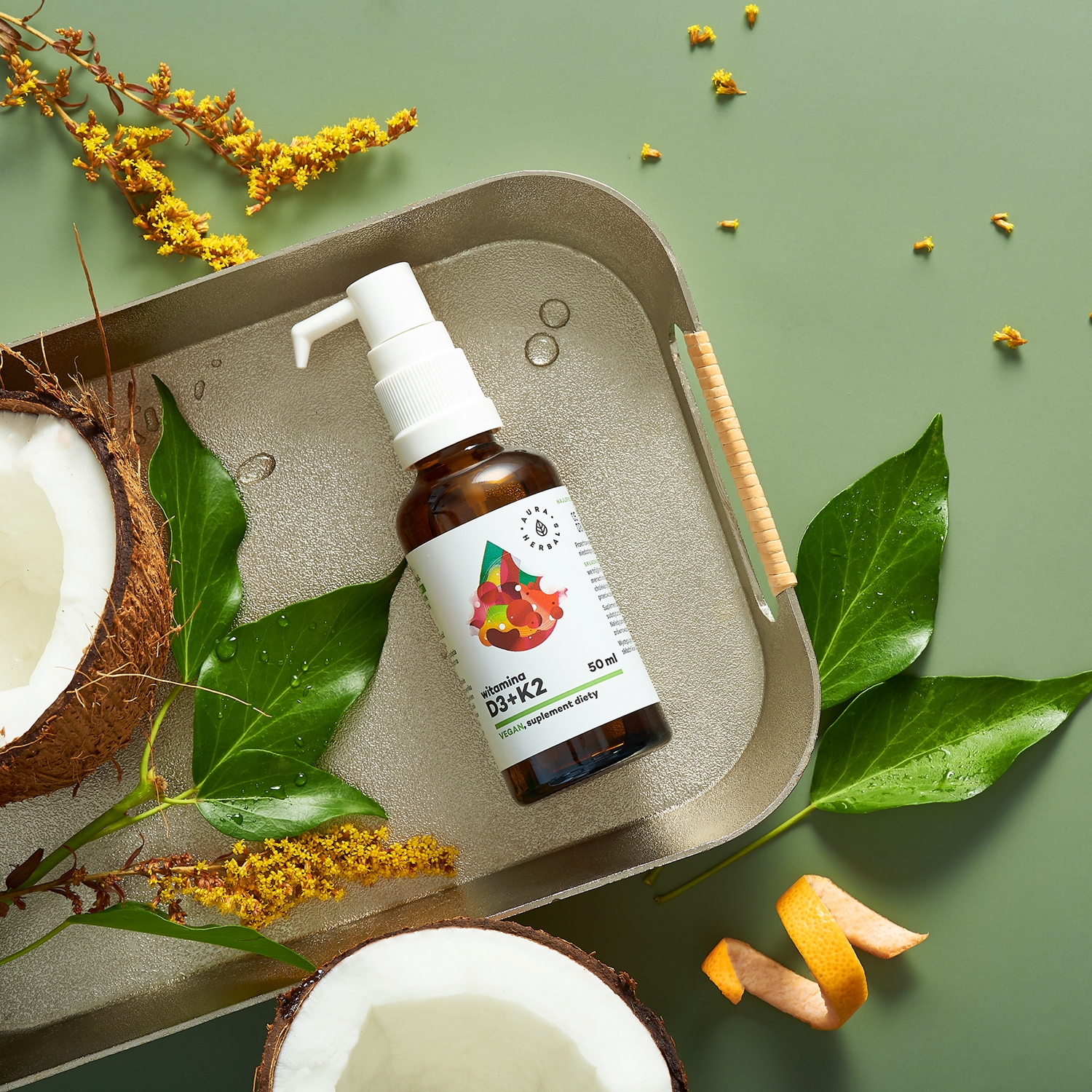 Aura Herbals Witamina D3+K2 Vegan Krople 50 ml
