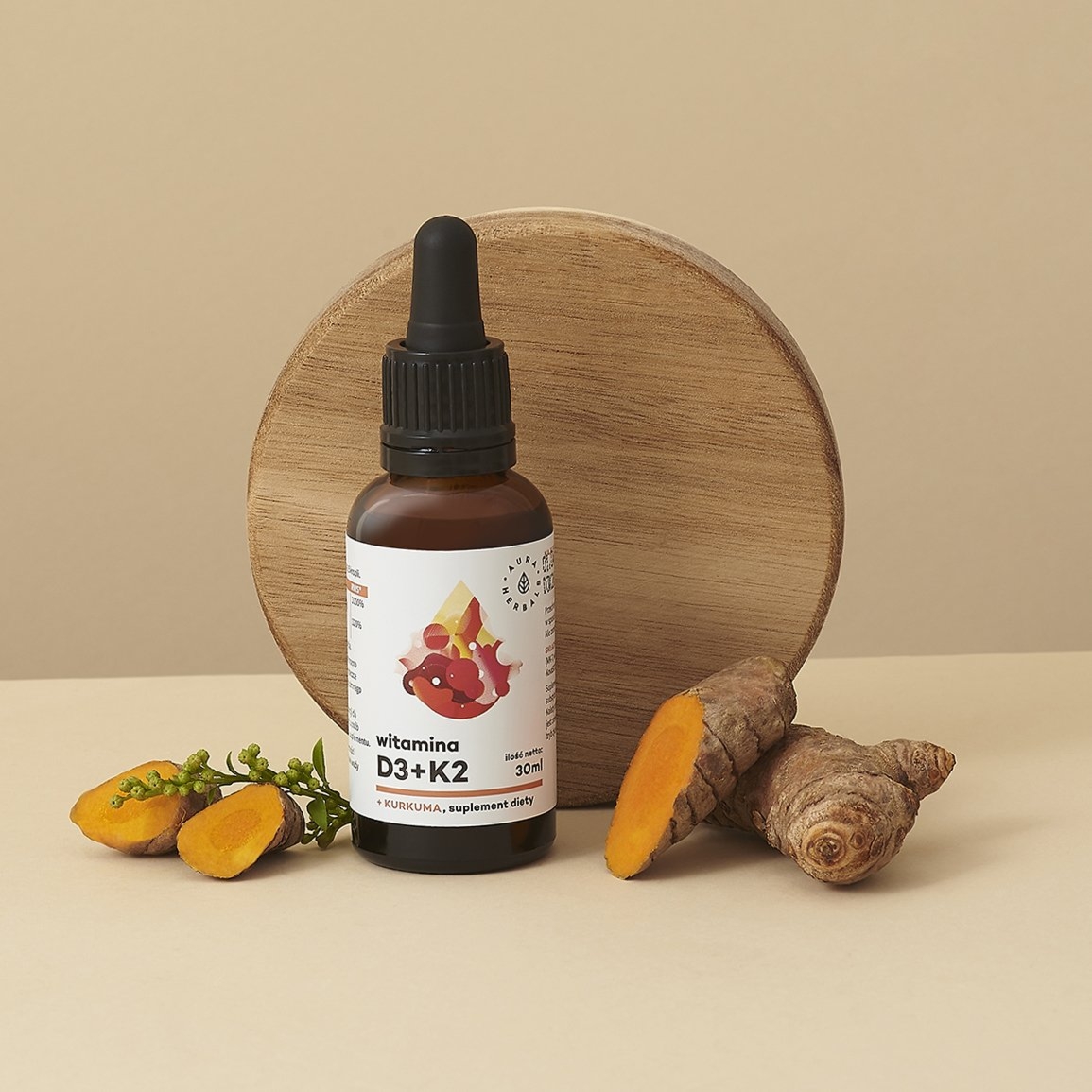 Witamina D3 2000 IU + K2 + kurkuma krople 30 ml