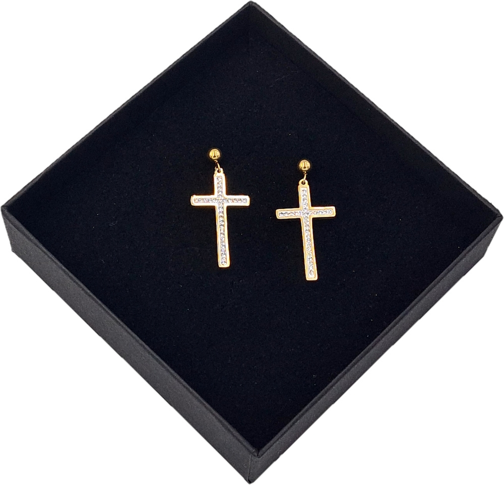 Kolczyki wiszące ze stali chirurgicznej z cyrkoniami