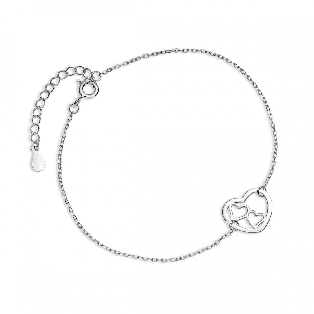 Bransoletka serce serduszka srebrna