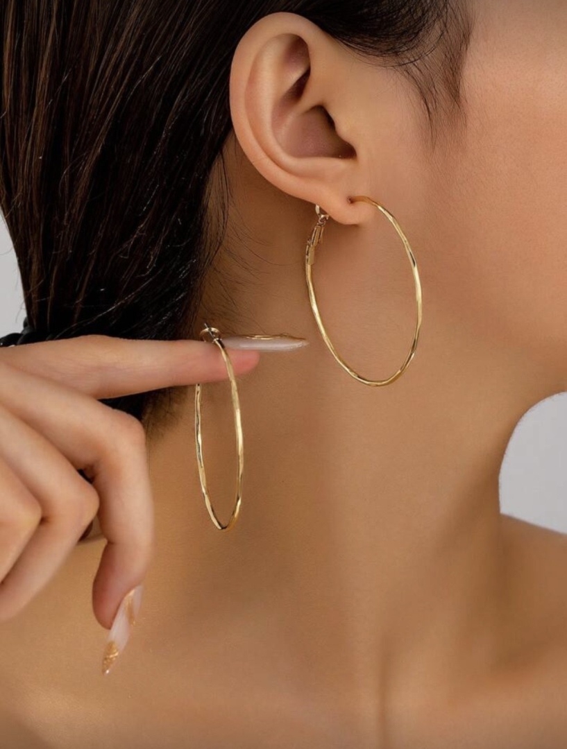 Kolczyki koła duże złote kółka stal chirurgiczna