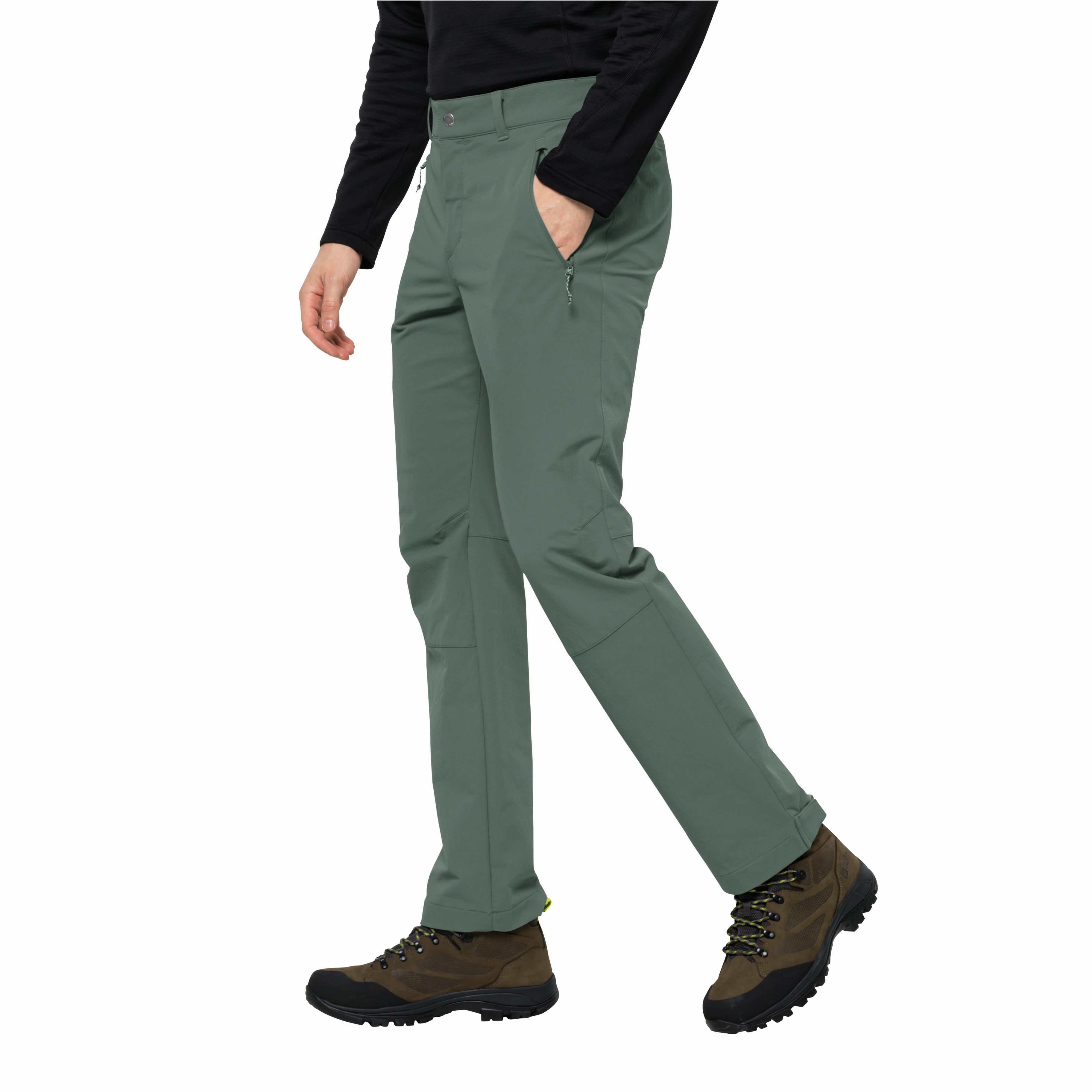 Męskie spodnie softshellowe Jack Wolfskin ACTIVATE XT PANTS M hedge green - 52S