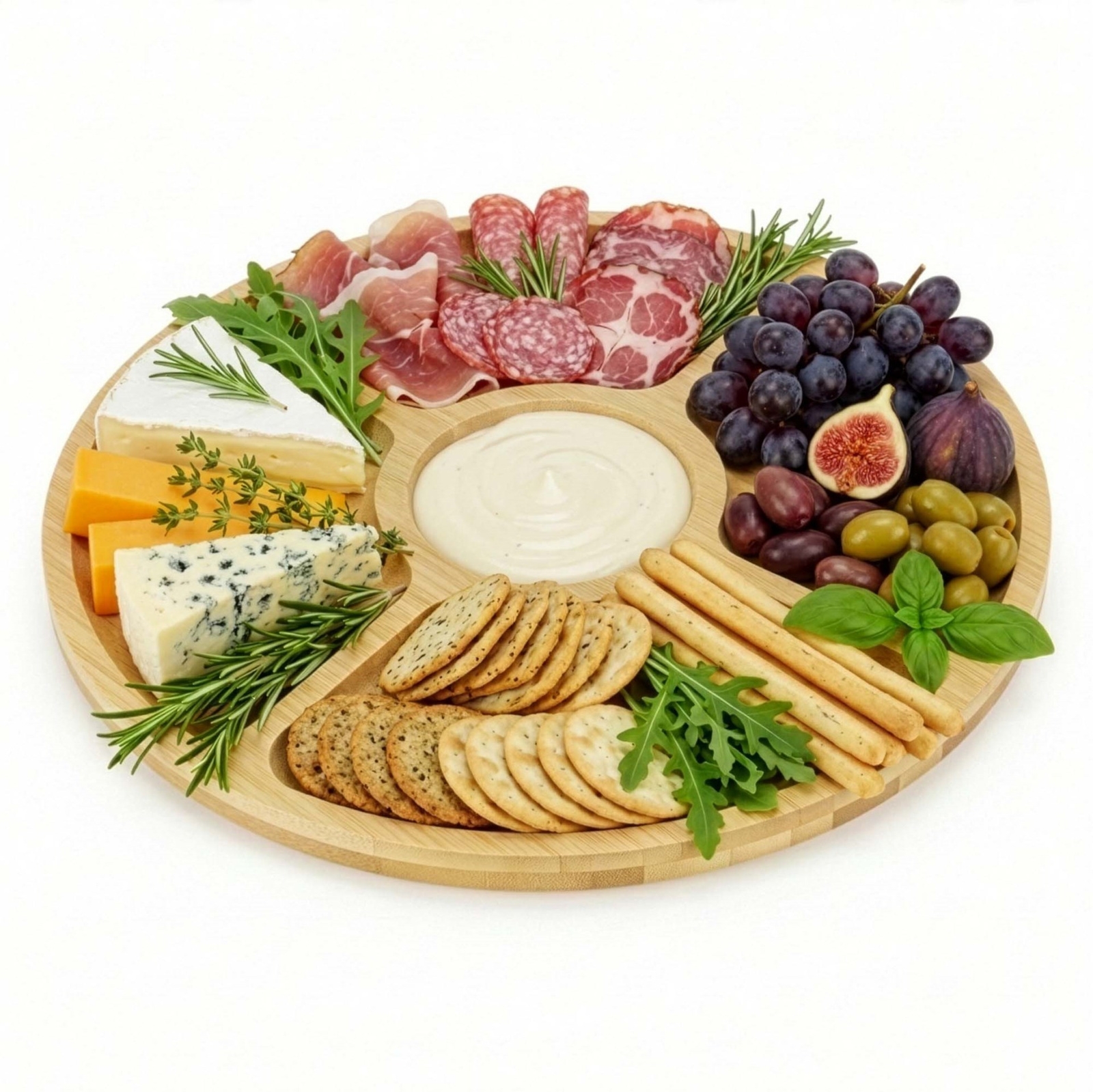 Taca bambusowa, okrągła 33 cm do serwowania przekąsek, patera obrotowa