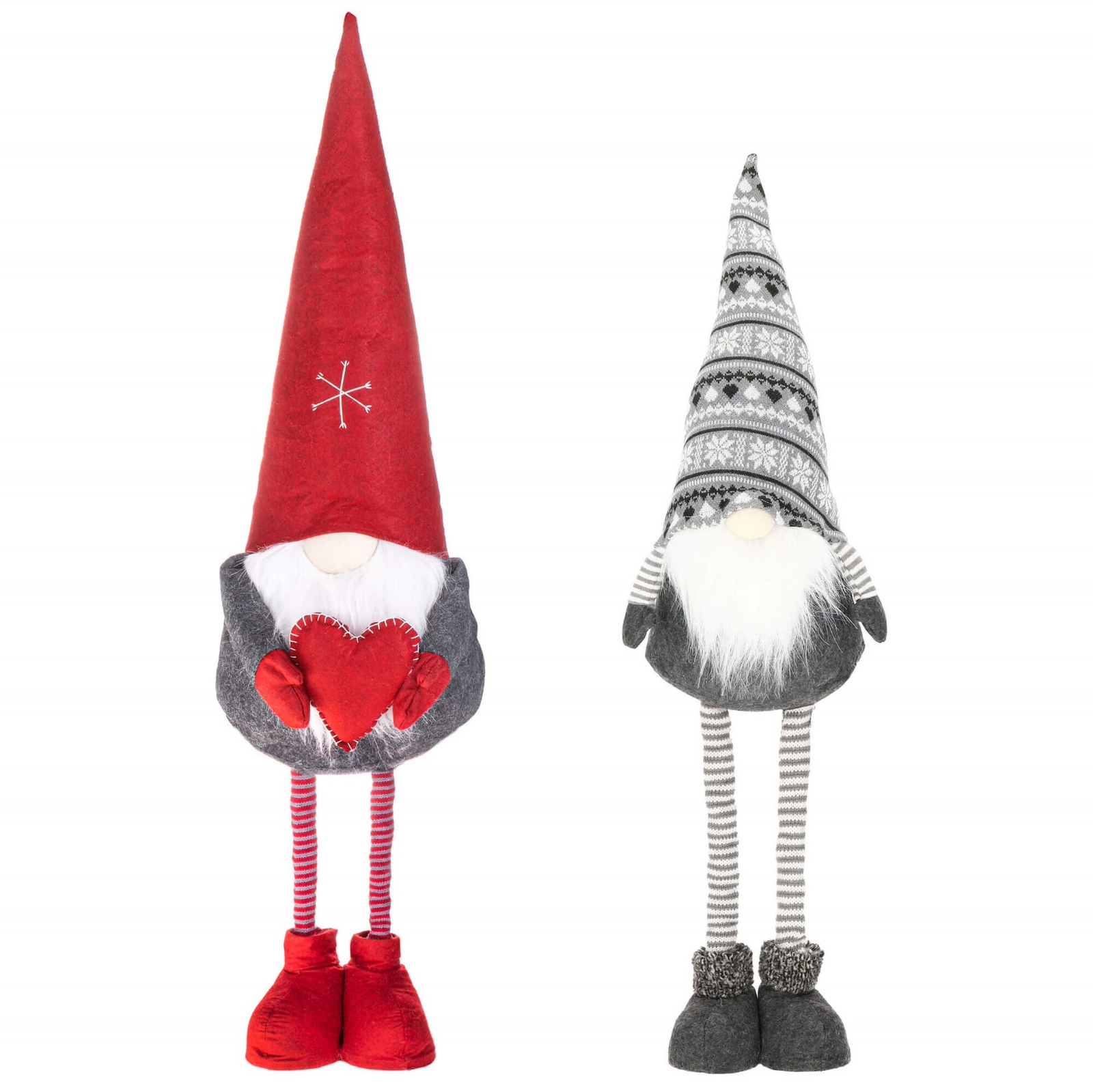 Para skrzatów 120cm ozdoba świąteczna, krasnal świąteczny, gnom na teleskopowych nóżkach