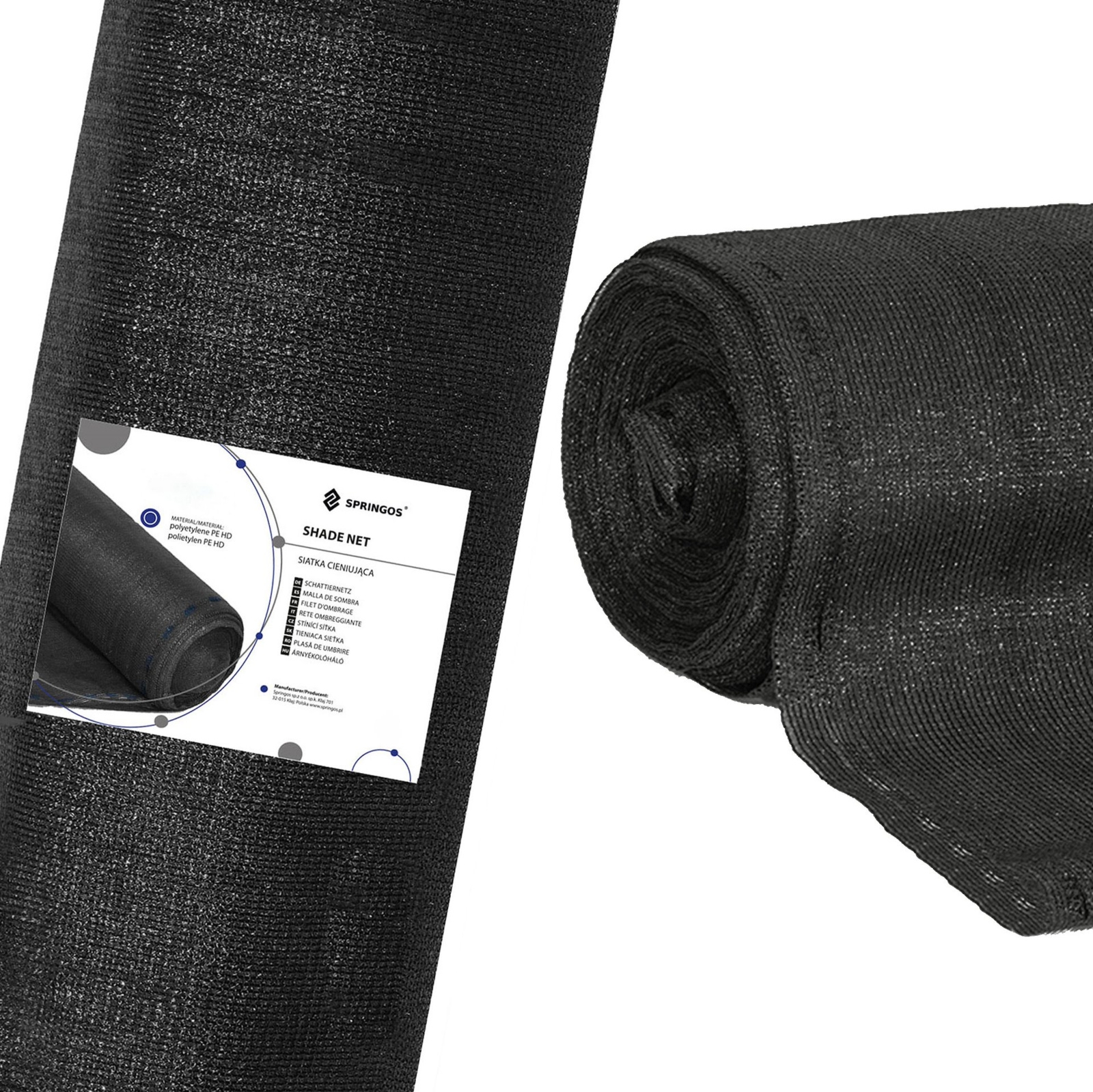 Siatka cieniująca 90% 1,5x50m siatka osłonowa czarna