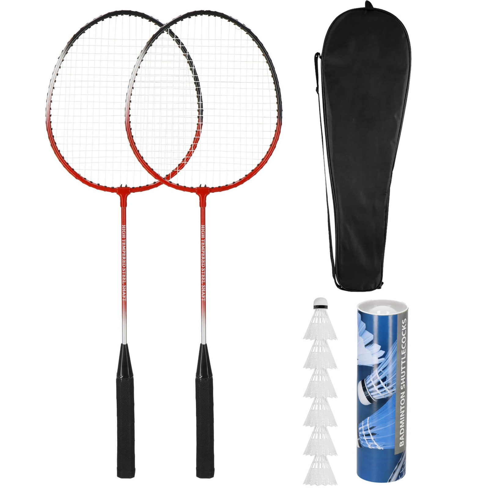 Zestaw do badmintona 9w1 z 2 paletkami i 6 lotkami
