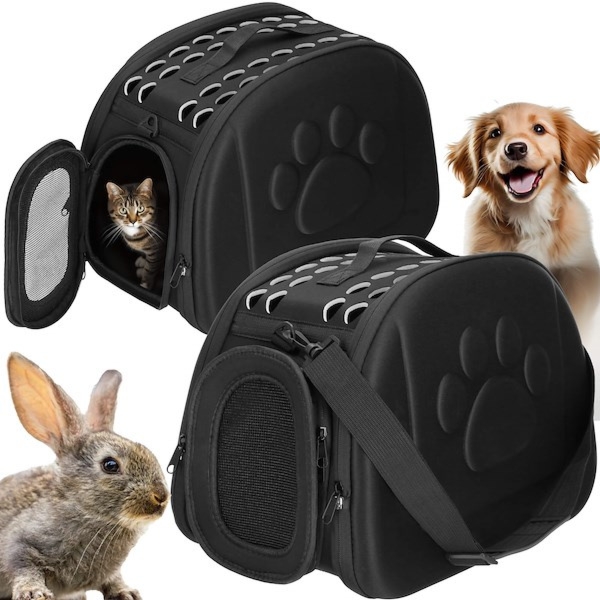 Transporter dla zwierząt do 10 kg 20x35x20 cm torba dla psa, kota, królika, rozm. M czarna