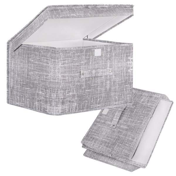 Pudełko do przechowywania 25x40x30cm organizer zamykany szary