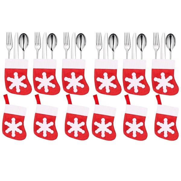 Kieszonka na sztućce 12szt. świąteczne etui, skarpeta ozdoba świąteczna