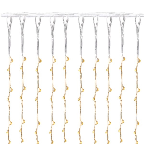 Kurtyna świetlna ciepły biały 300 Led lampki wewnętrzne z programatorem USB