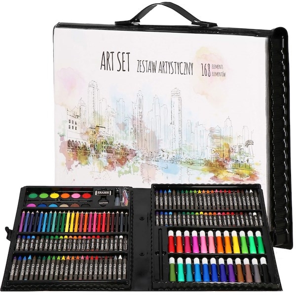 Zestaw artystyczny do malowania dla dzieci 168 el. walizka z przyborami