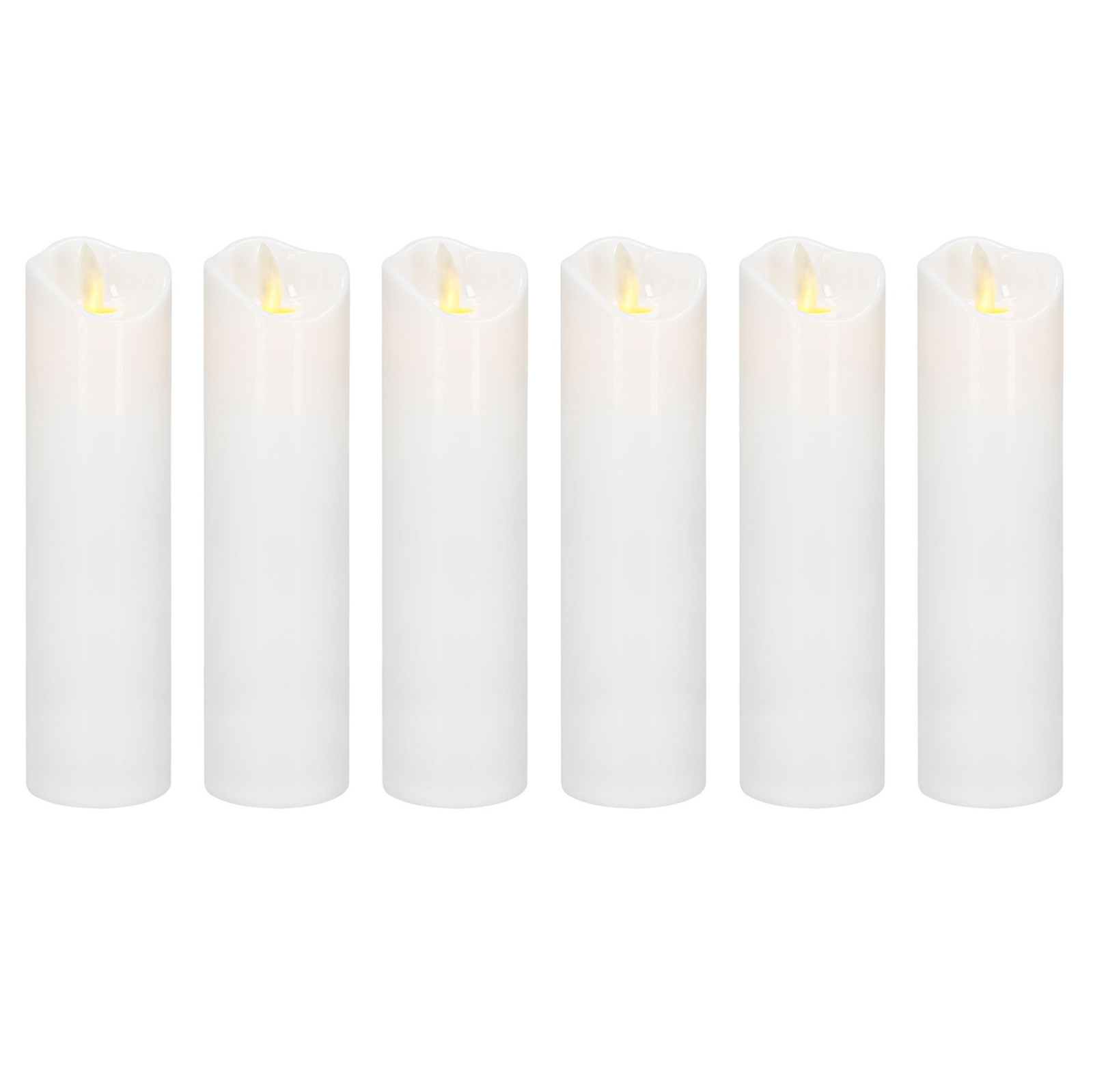 Świece LED elektryczne 6 szt. 18,5 cm świeczki na baterie, wkłady do znicza ruchomy płomień