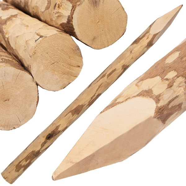 Kołek leszczynowy, wielofunkcyjny drewniany słupek, ogrodzeniowy 120 cm podpora roślin, brązowa